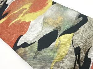 引箔変わり曲線模様織出し名古屋帯